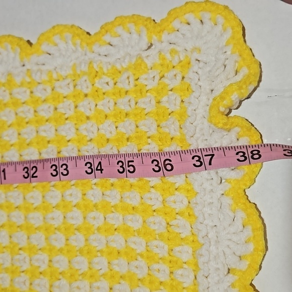 Handcrafted Knitted Yellow Baby Blanket - Picture 5 of 5